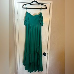 Francesca teal slit dress
